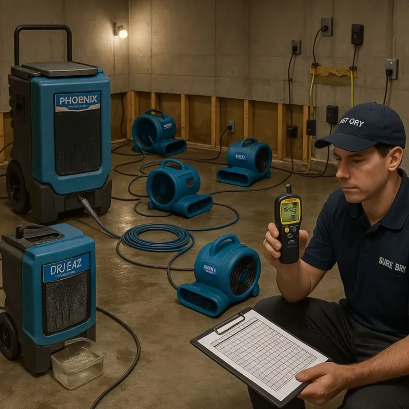 Structural Drying and Dehumidification process in Maplewood, NJ